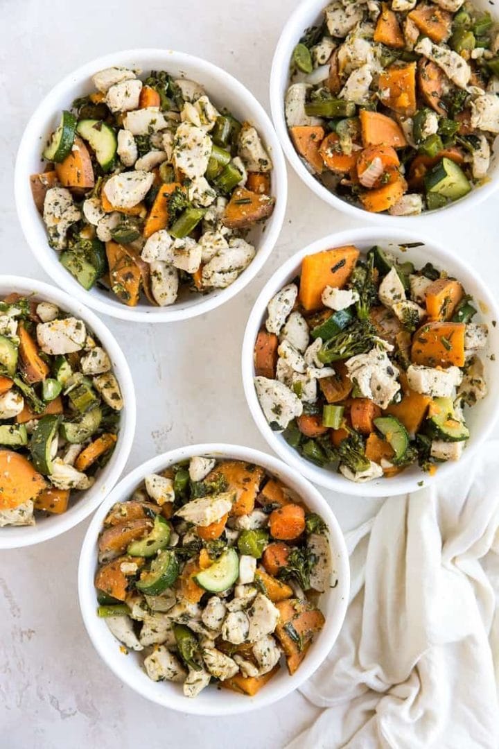 meal prep chicken and vegetables