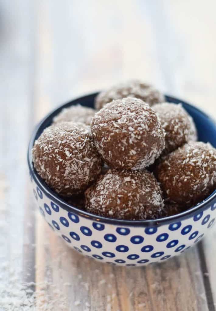 chocolate almond butter protein balls