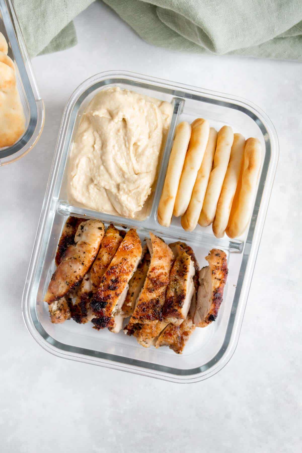 chicken and hummus meal prep 