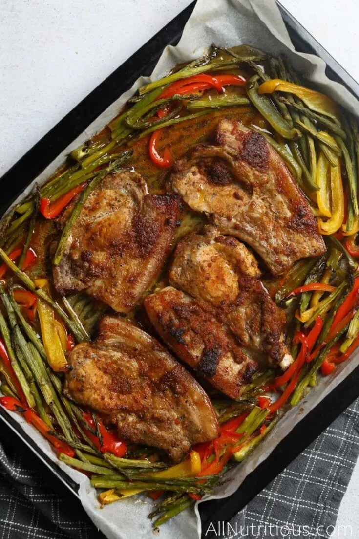 sheet pan pork chops with vegetables