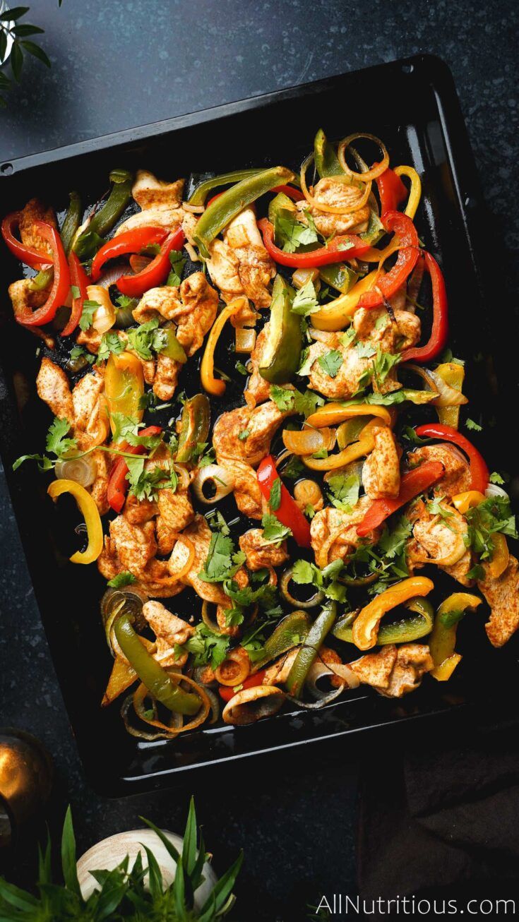 sheet pan chicken fajitas