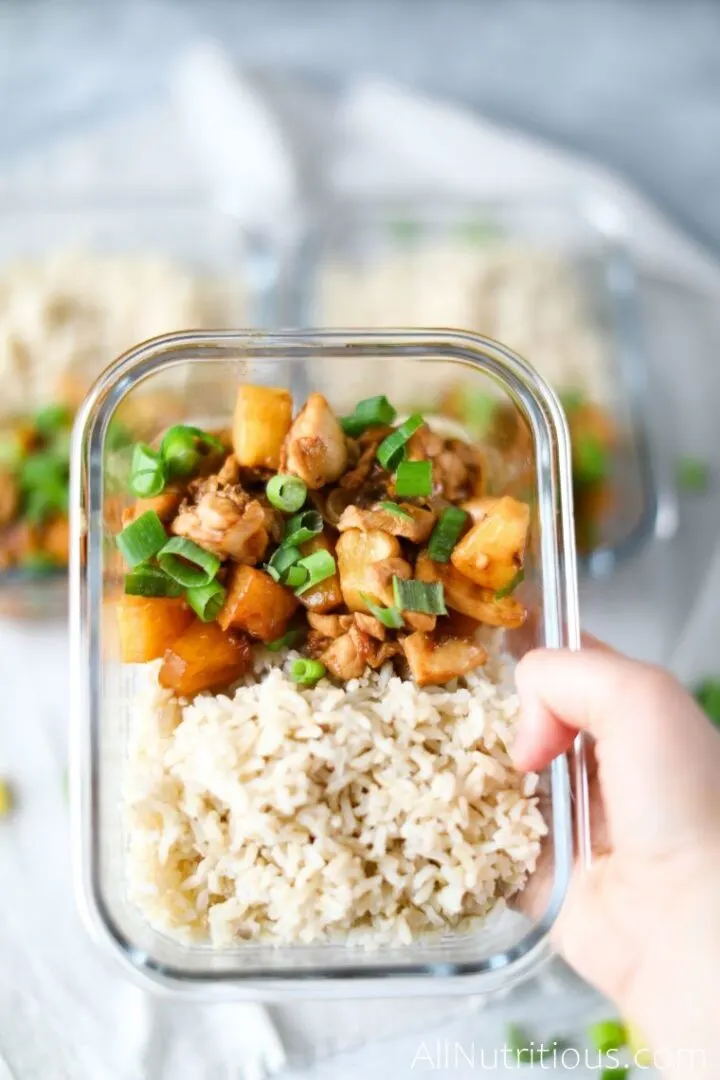 spicy pineapple chicken meal prep