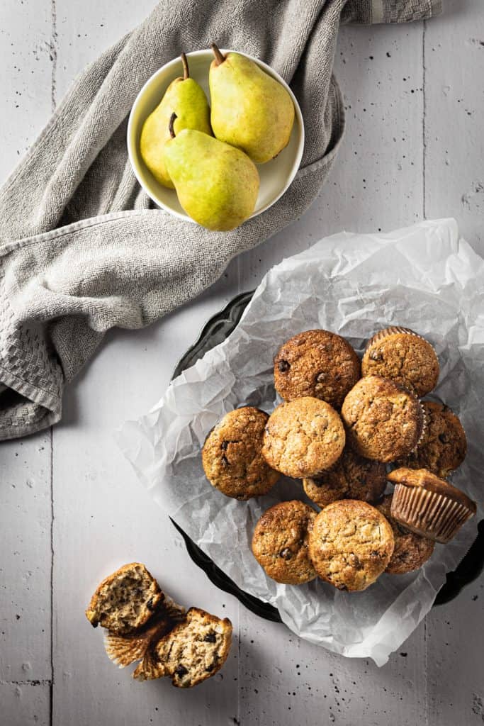 banana and pear muffins