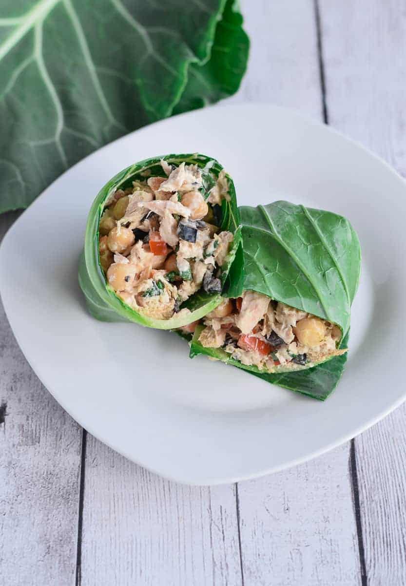 tuna salad collard wraps