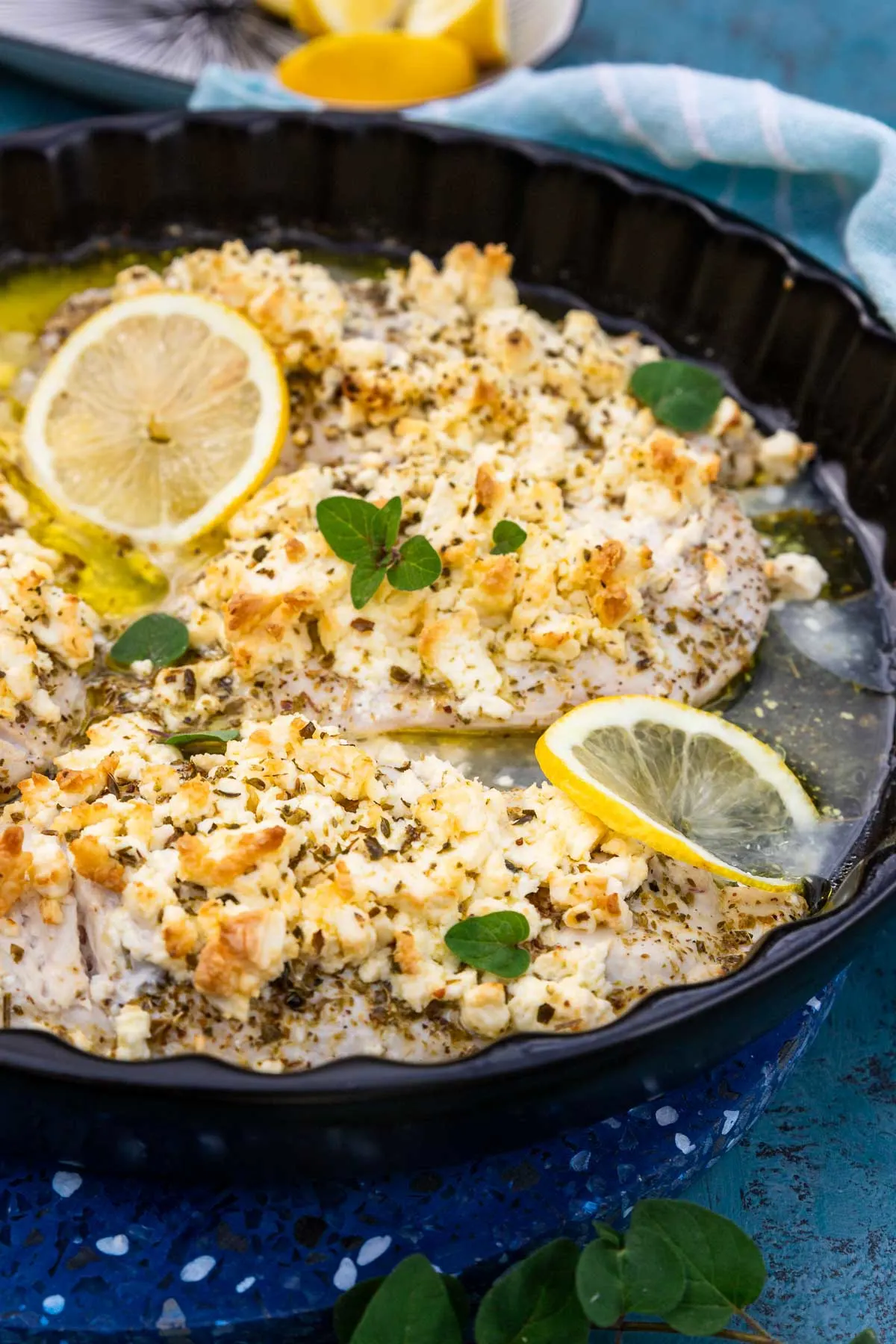 5 ingredient Baked Chicken with Feta and Lemon