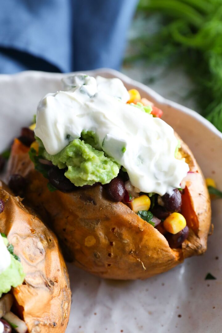 bean stuffed sweet potatoes