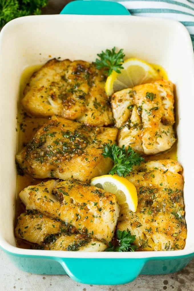 Baked Cod with Garlic and Herbs