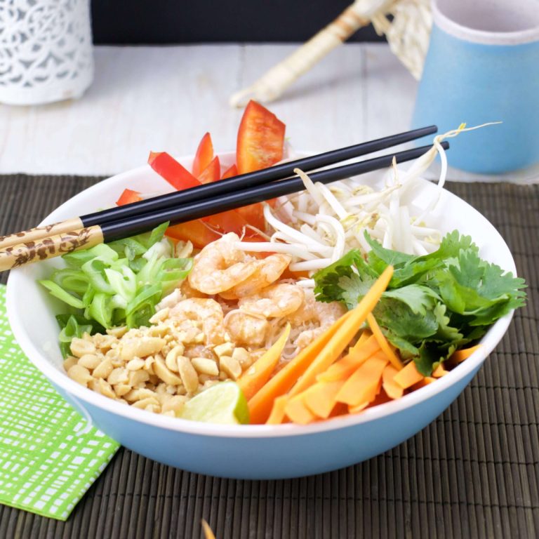 lemongrass vermicelli shrimp bowl