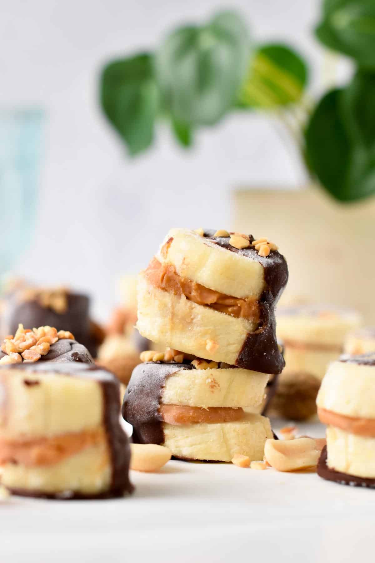 chocolate peanut butter banana bites