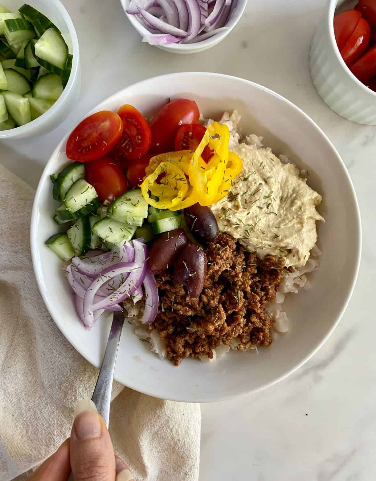 Mediterranean hummus bowl