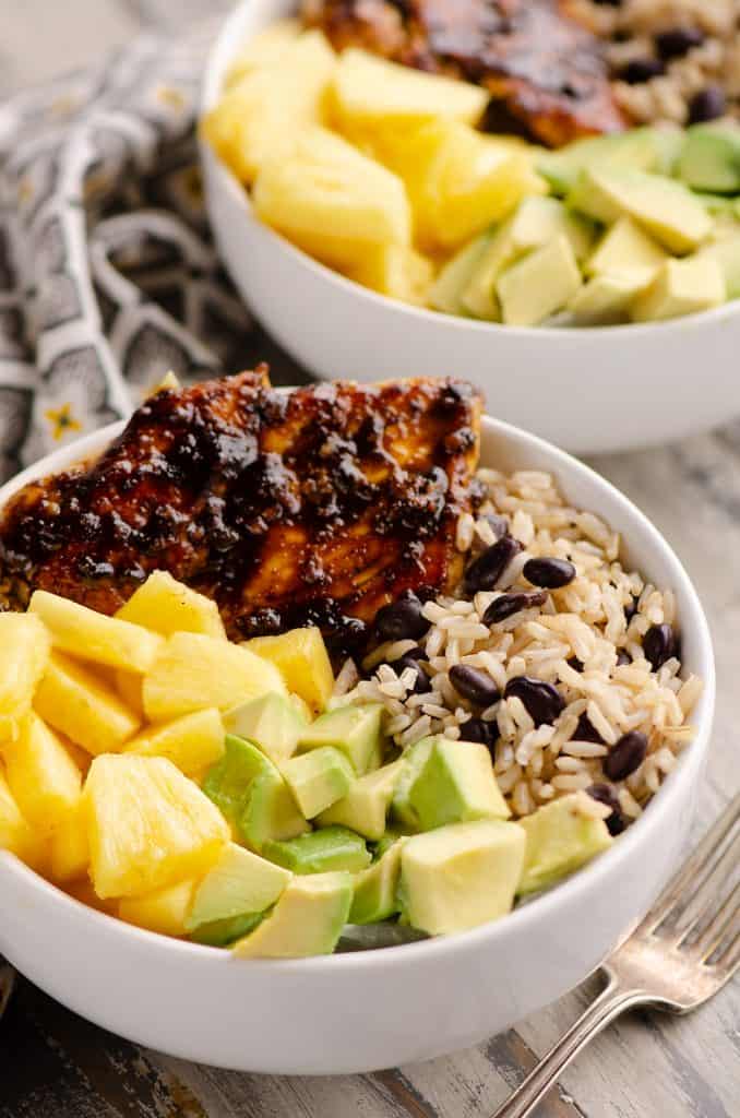 cuban chicken rice bowl