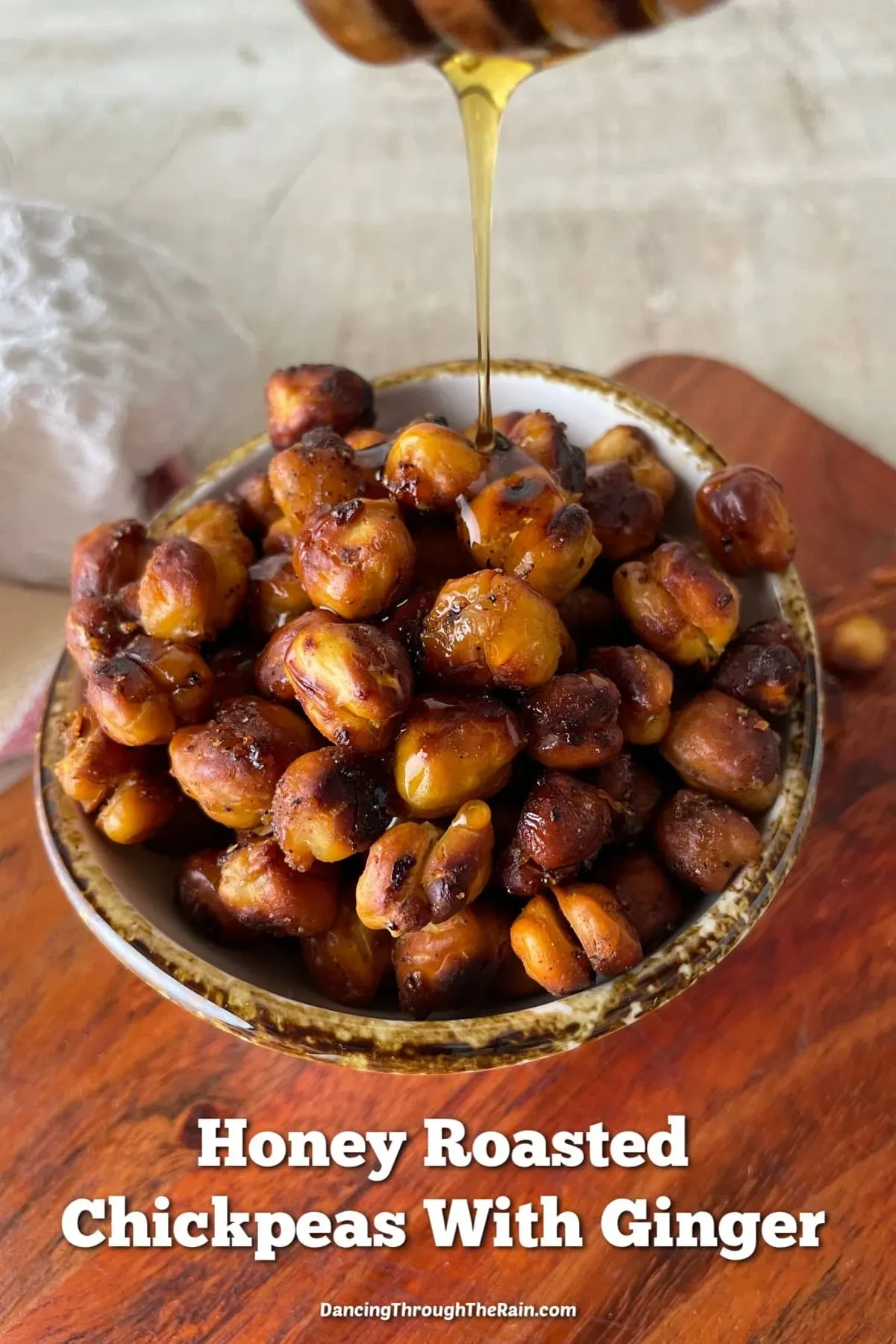 honey roasted chickpeas with ginger