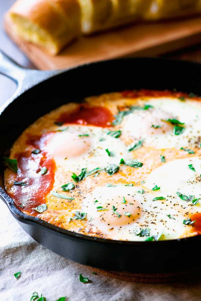 creamy Italian baked eggs