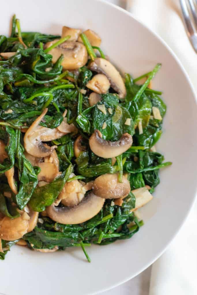 Balsamic Spinach and Mushrooms
