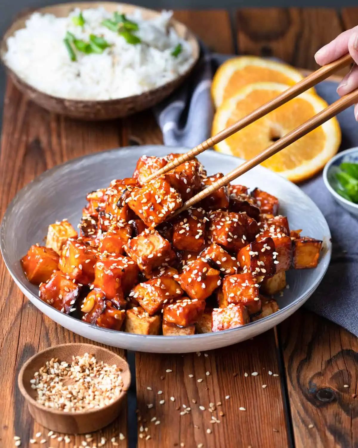 orange sesame tofu