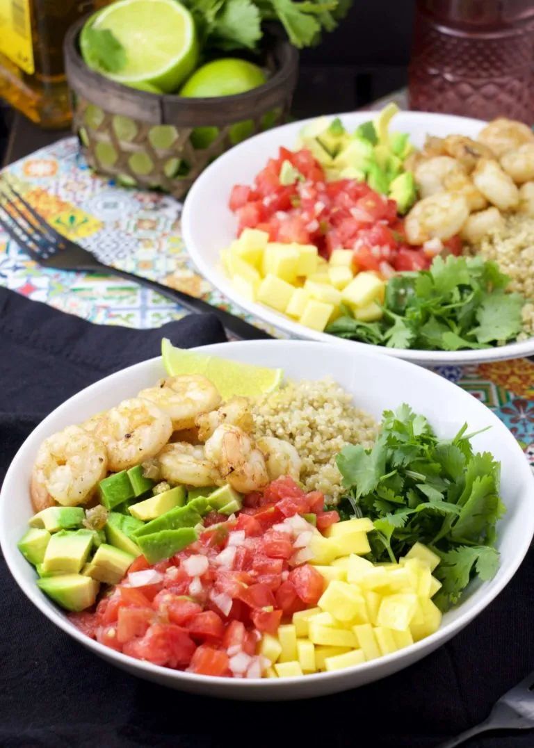 Mexican shrimp bowls