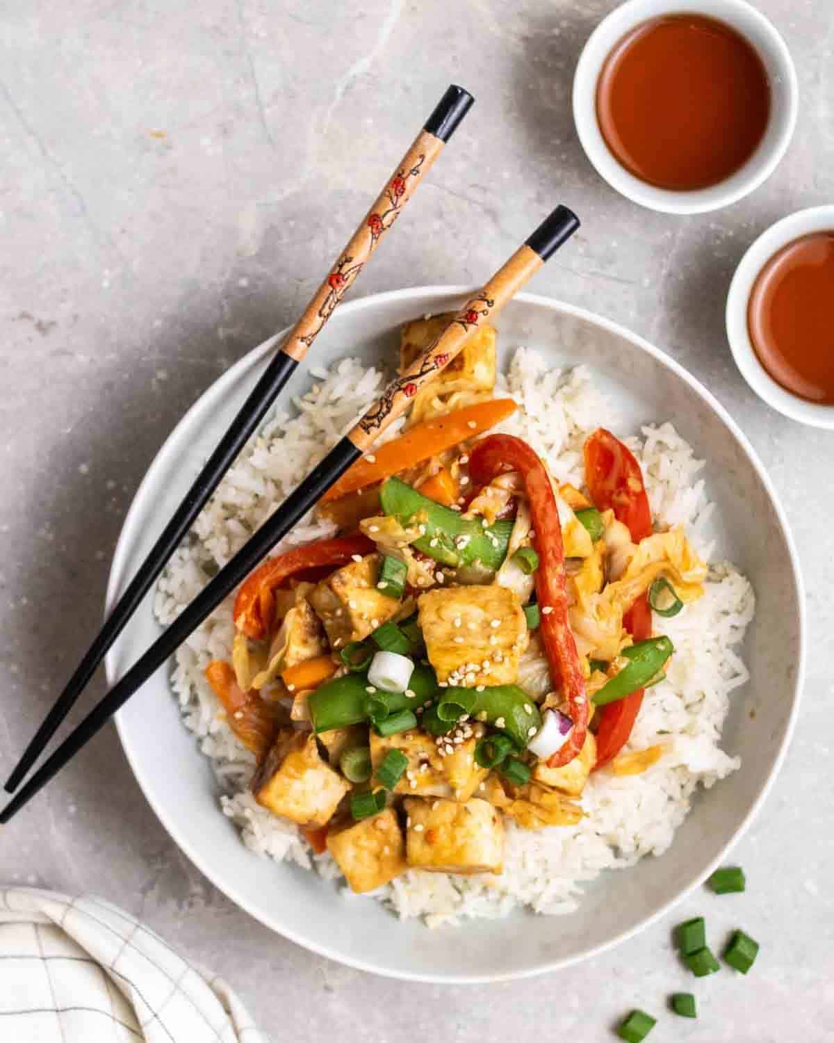 peanut sauce tofu stir fry