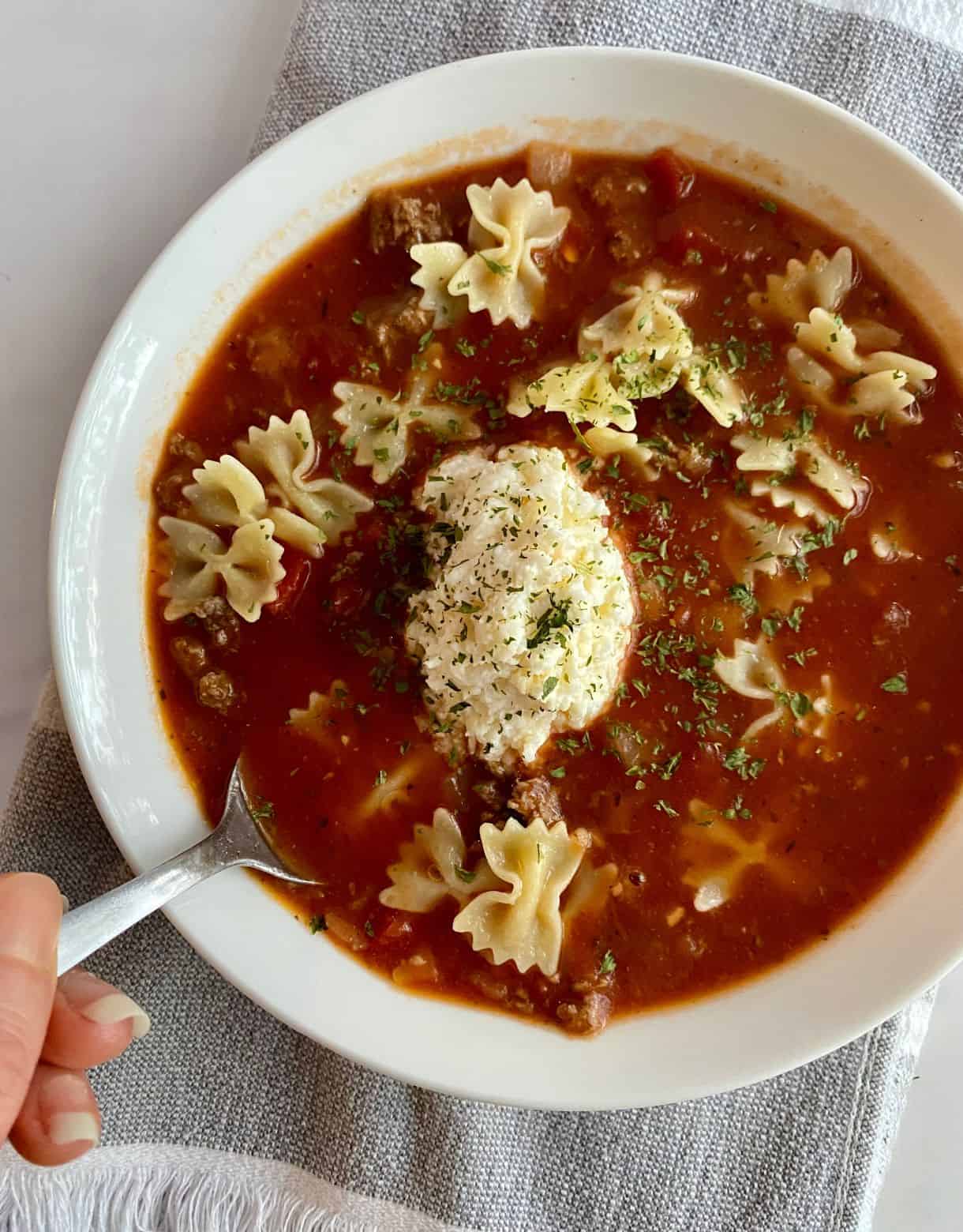 Healthy Lasagna Soup