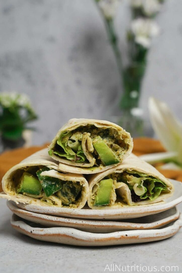 avocado wrap with cucumbers