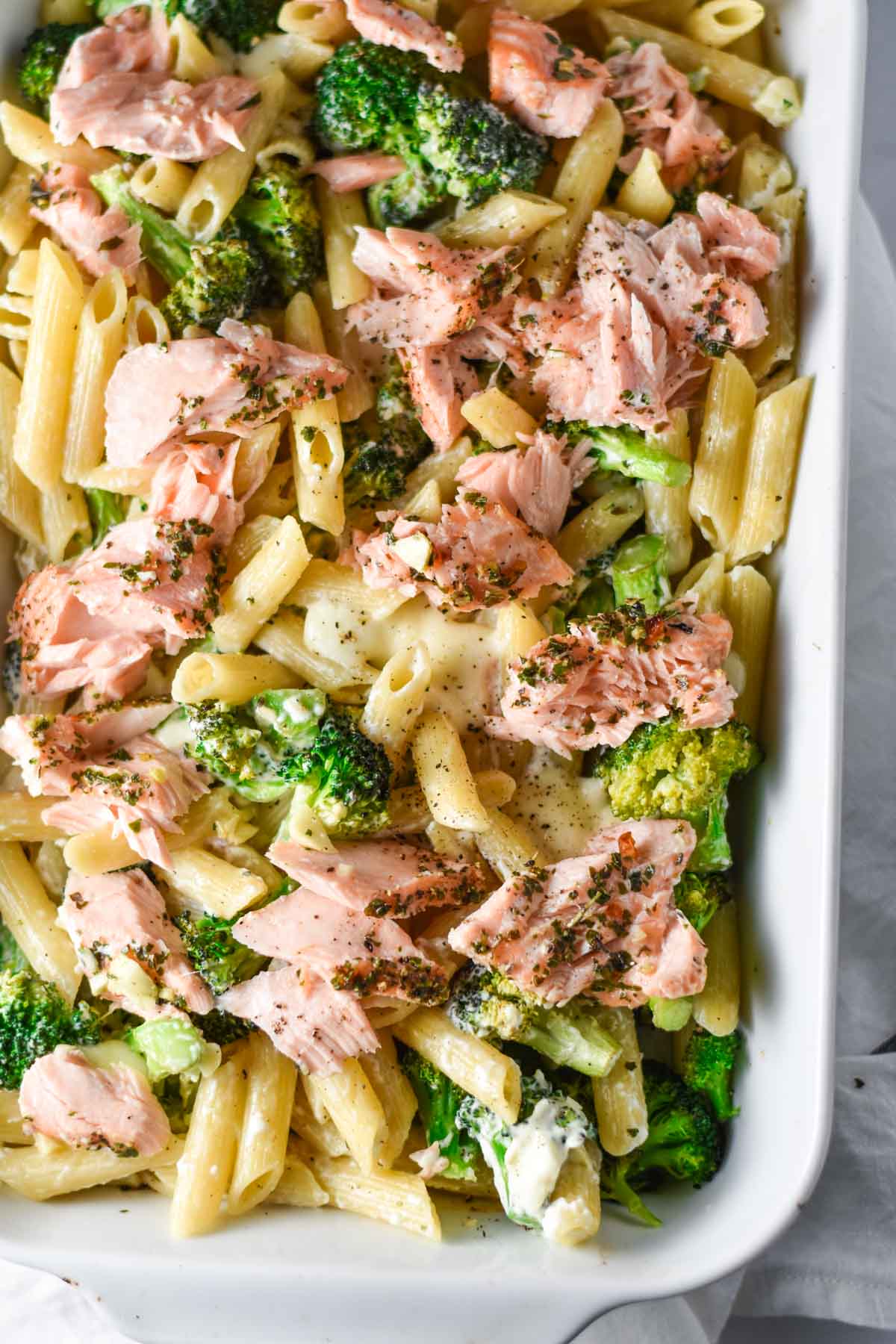 salmon and broccoli pasta