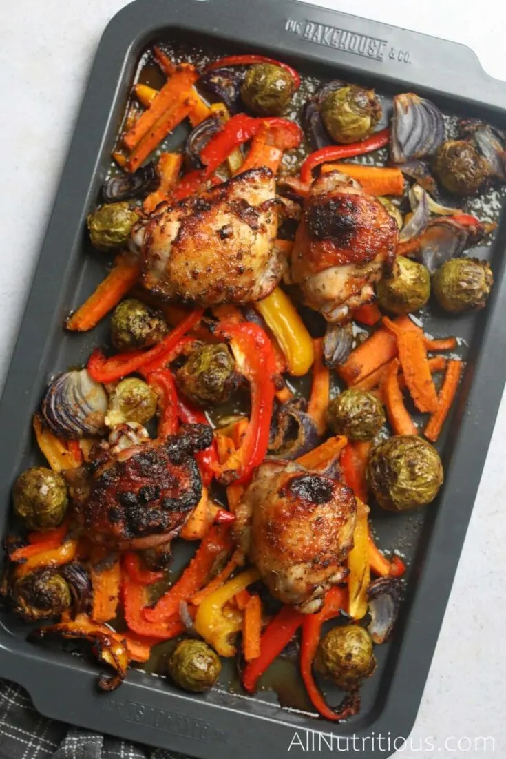 Sheet Pan Chicken Thighs with Garlic and Honey