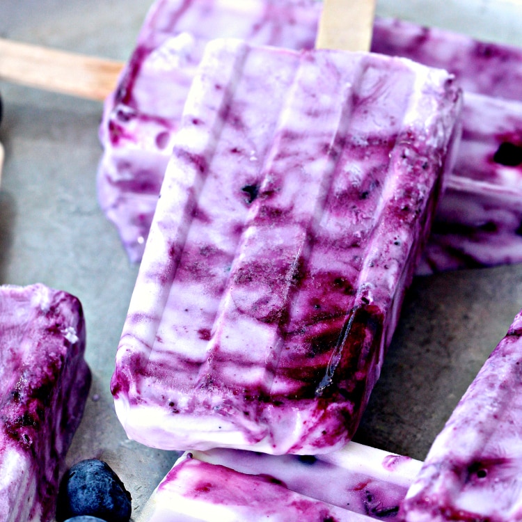 4 Ingredient Blueberry Yogurt Popsicles