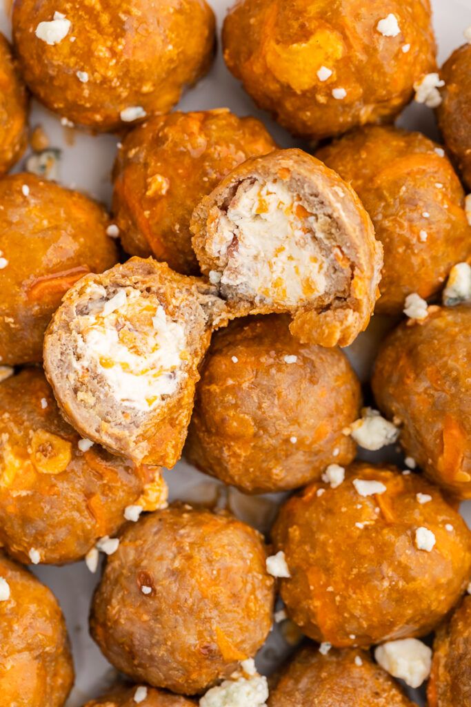 Stuffed Buffalo Chicken Meatballs