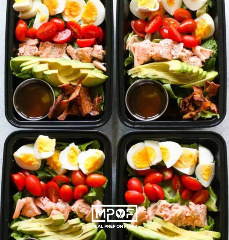 Salmon Cobb Salad Meal Prep