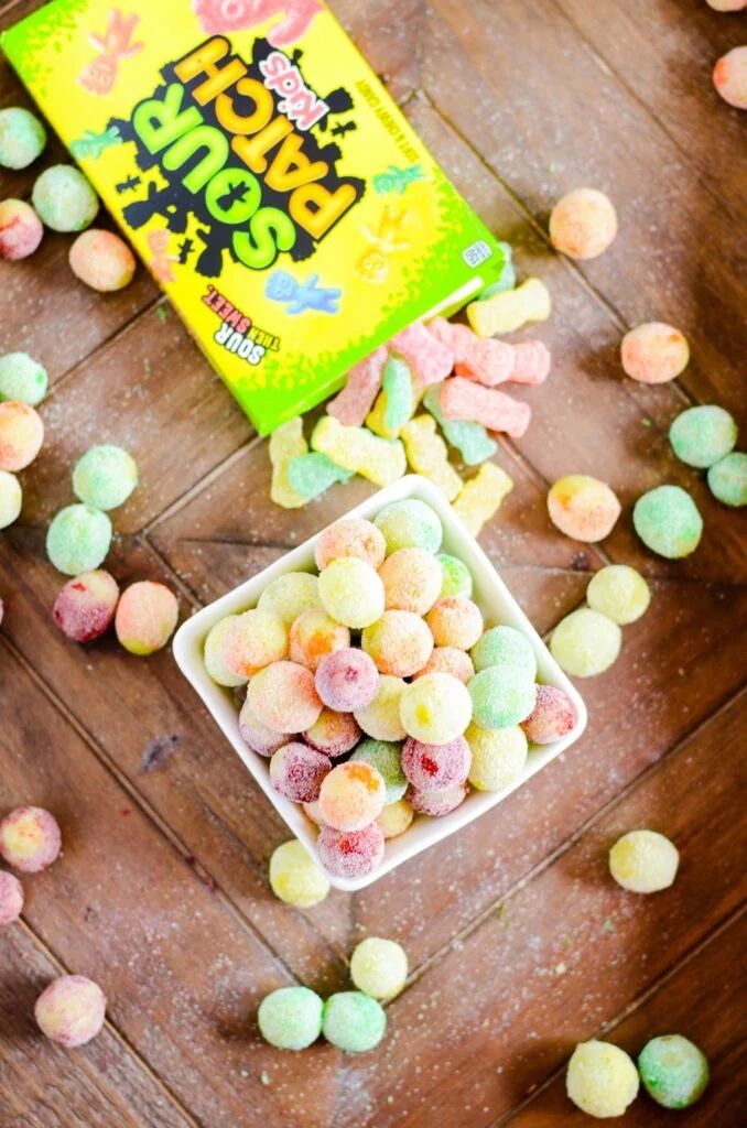 Sour Patch Frozen Grapes