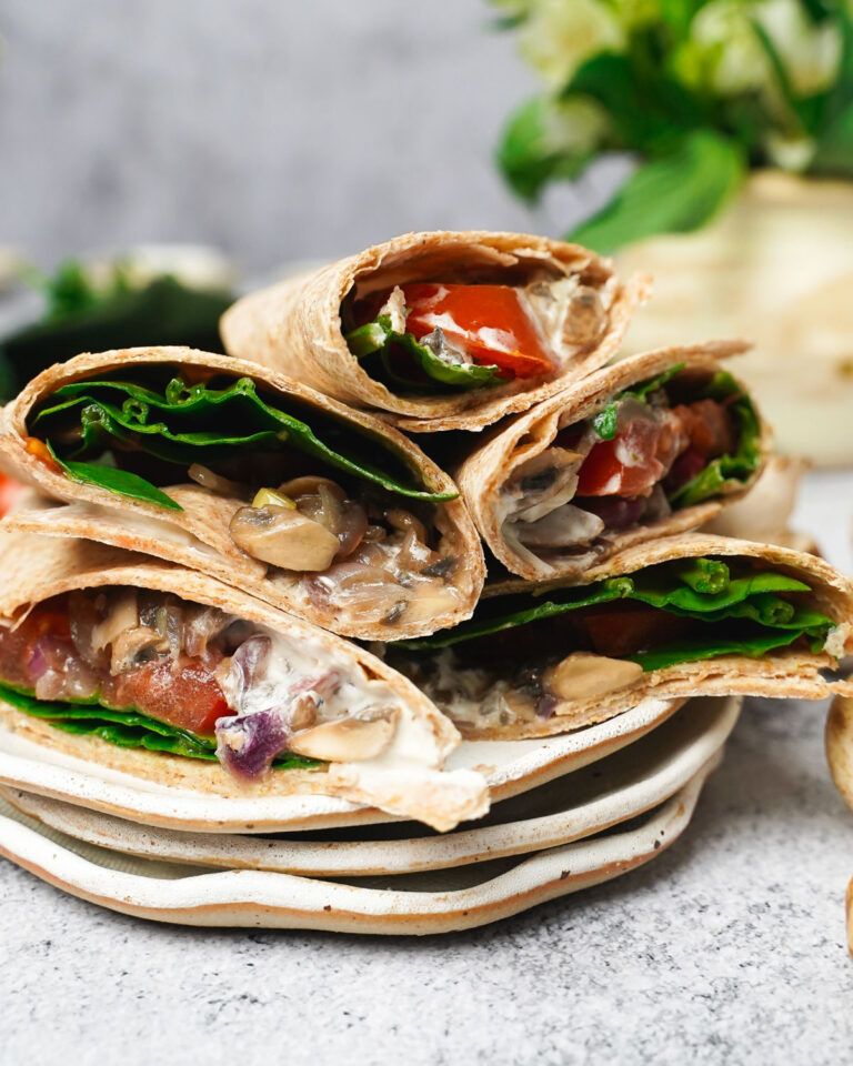 Spicy Mushroom Wrap for Breakfast