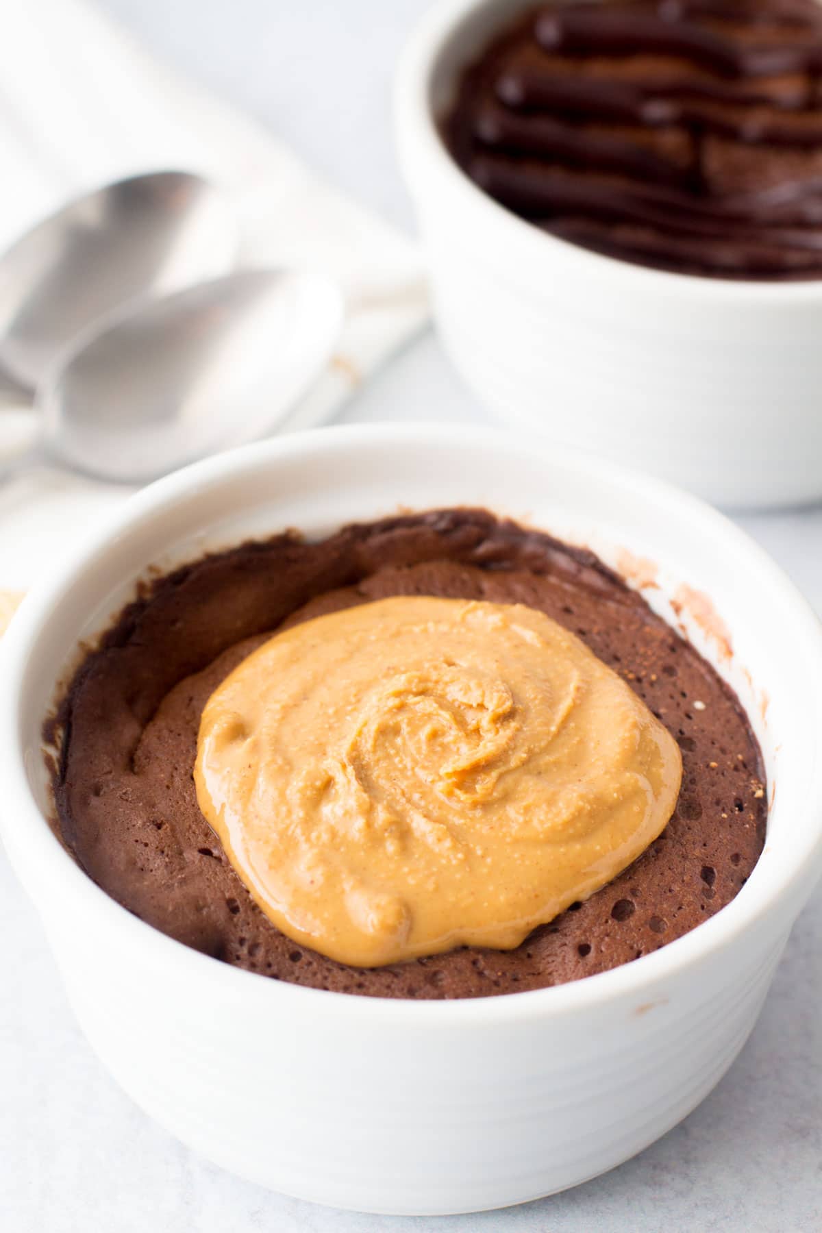 Chocolate Peanut Butter Protein Mug Cake
