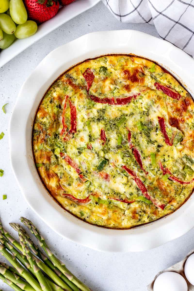 Crustless Asparagus Quiche with Feta