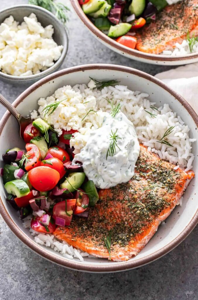 Greek Salmon Bowls