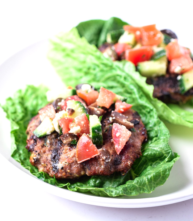 Greek Turkey Burgers with Spinach and Feta
