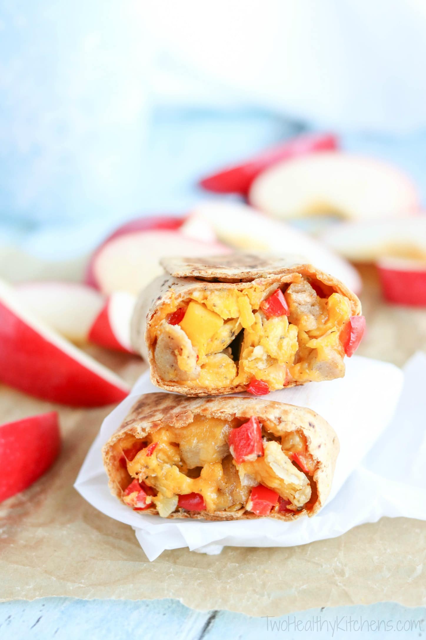 Chicken-Apple Sausage Breakfast Burritos