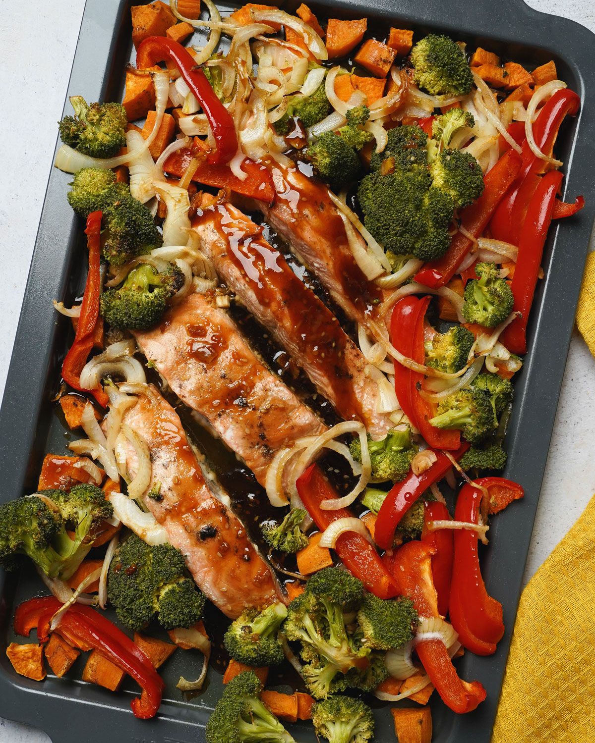 Salmon Sheet Pan Dinner with Veggies