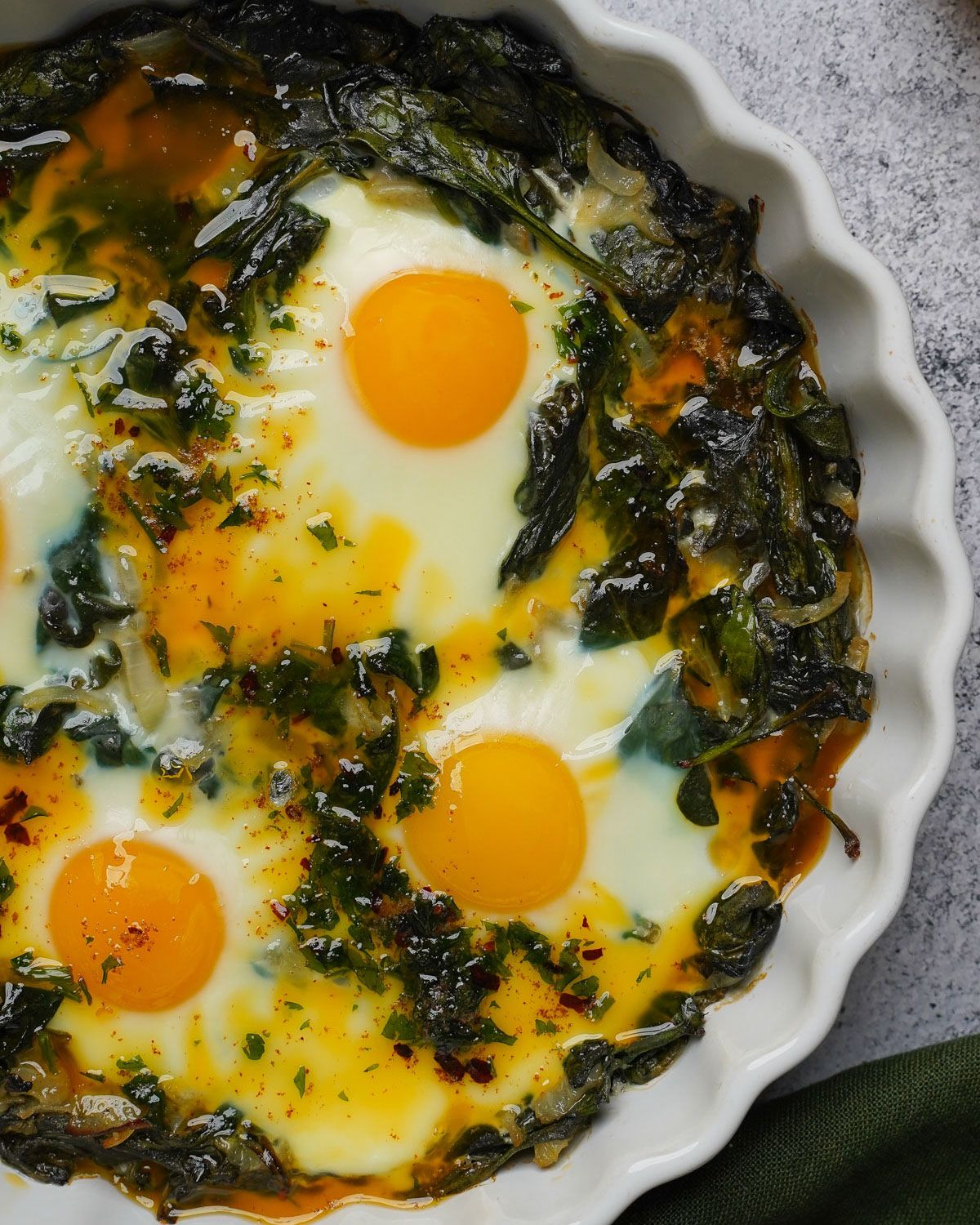 Baked Eggs with Spinach