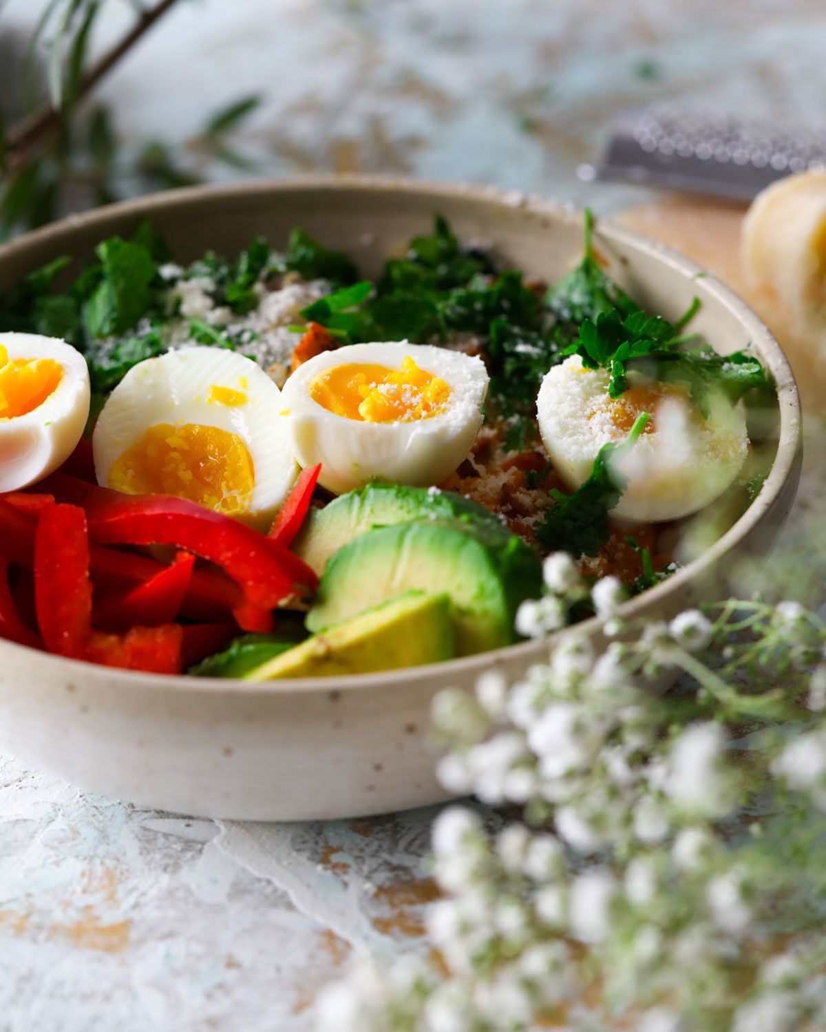 Savory Breakfast Bowl with Parmesan
