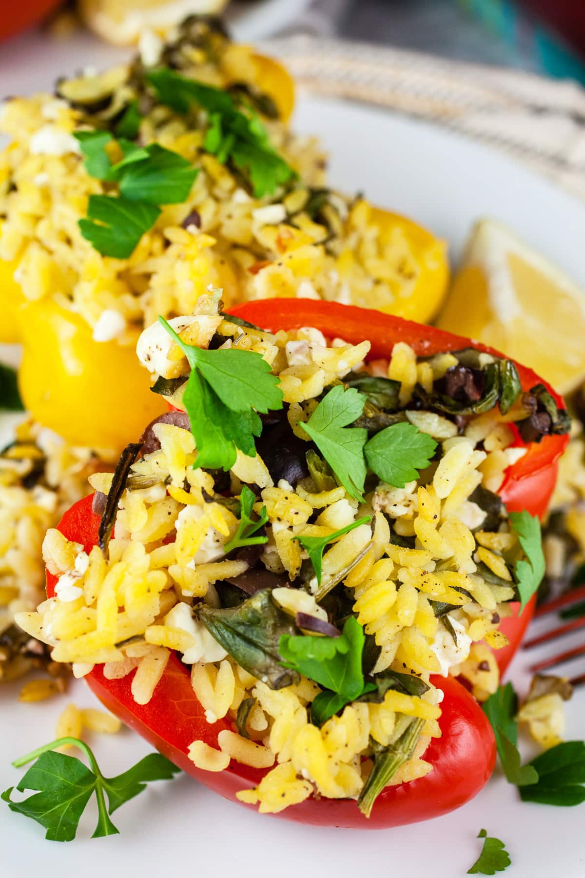 Vegetarian Greek Stuffed Peppers