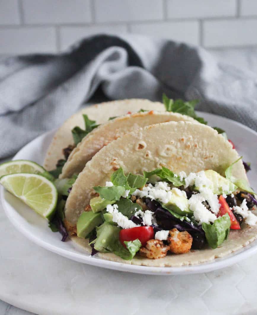 Cauliflower and Black Bean Tacos