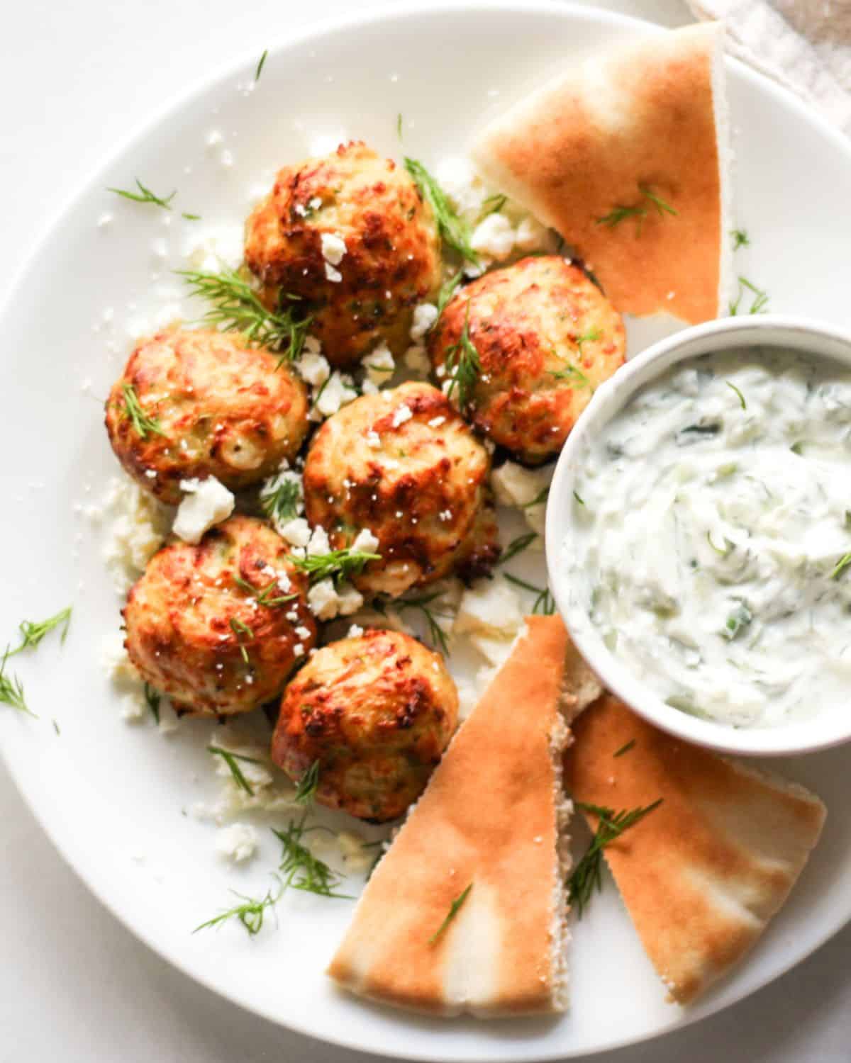Greek chicken meatballs