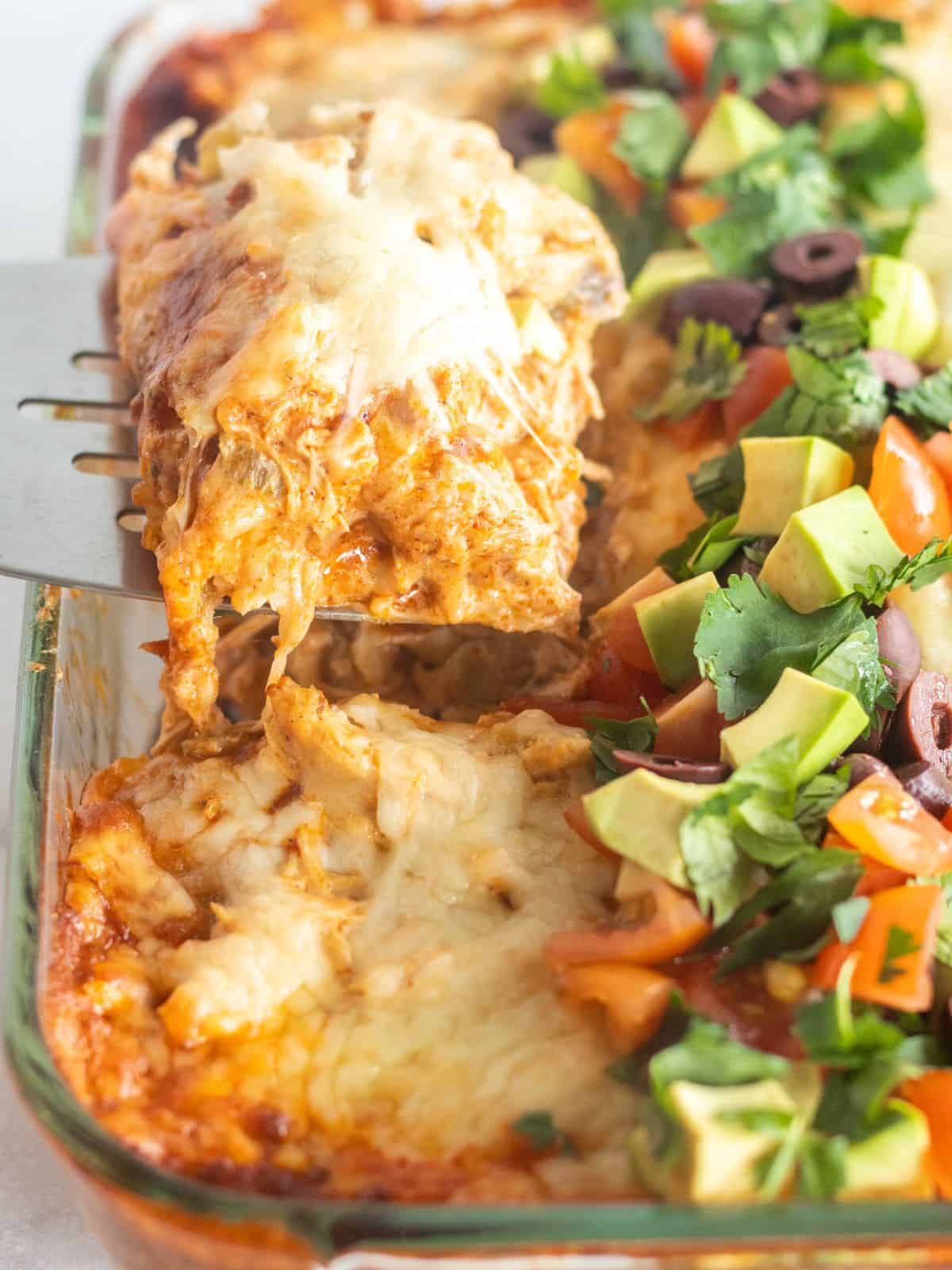 Keto Chicken Enchilada Casserole