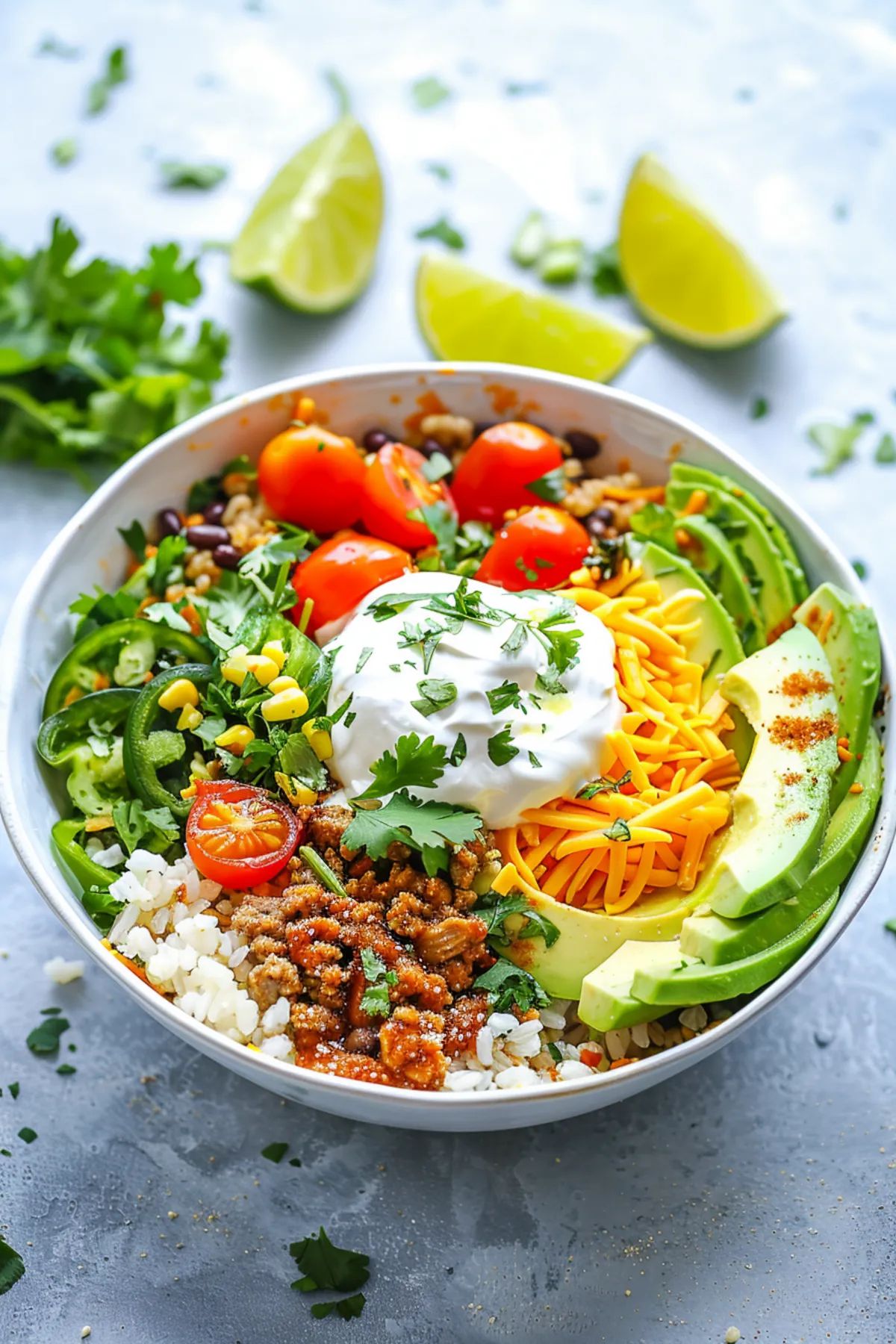 Keto Ground Chicken and Cauliflower Rice Bowl