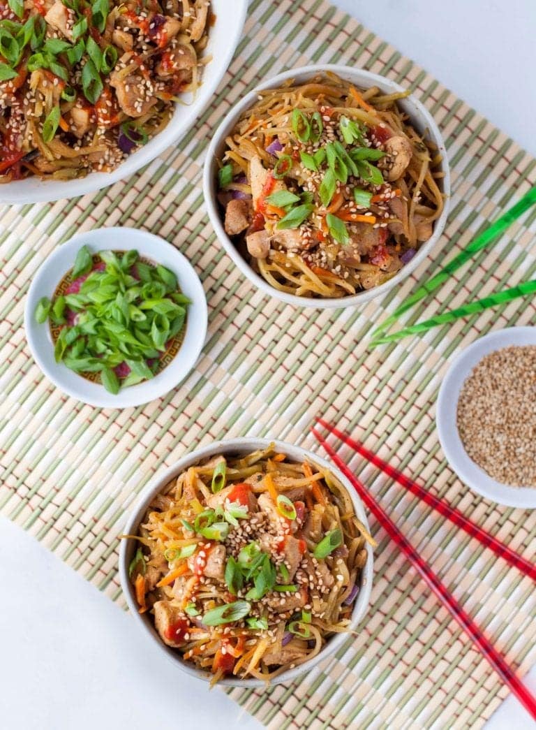 Sesame Chicken Egg Roll in a Bowl