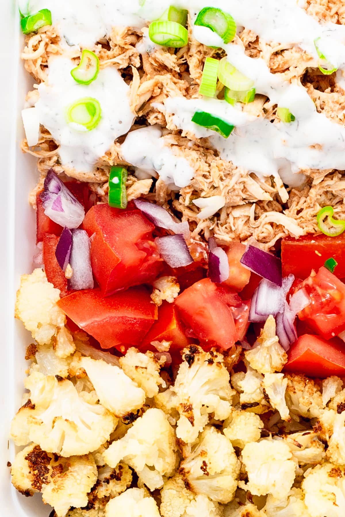 Shredded Buffalo Chicken Meal Prep Bowls