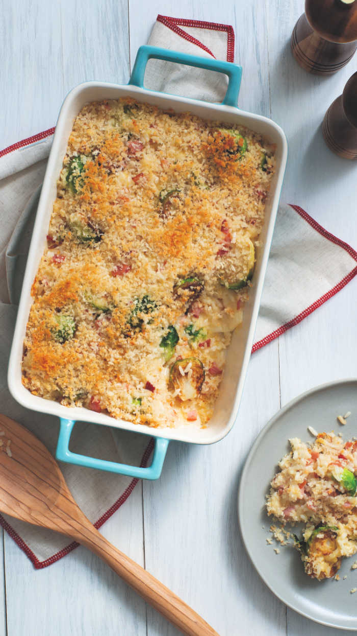 Ham Rice Casserole with Brussels Sprouts