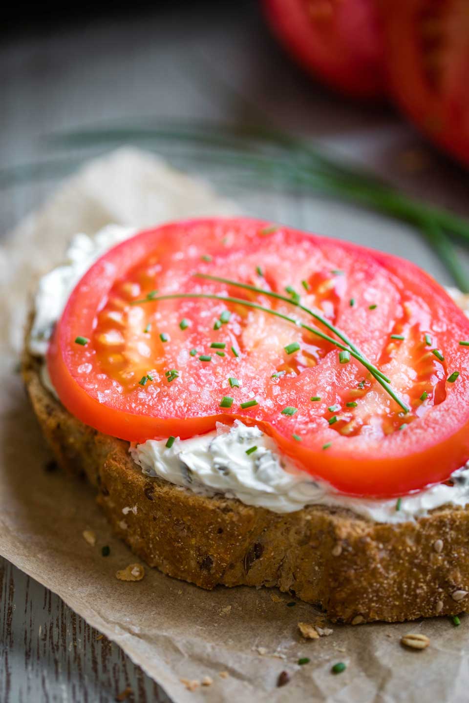 Open Faced Tomato Sandwich