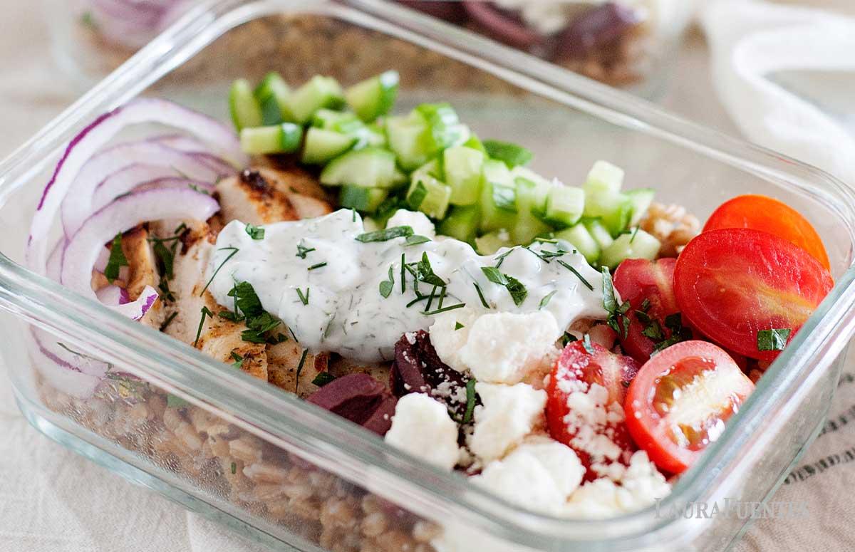 Mediterranean Chicken Farro Bowl
