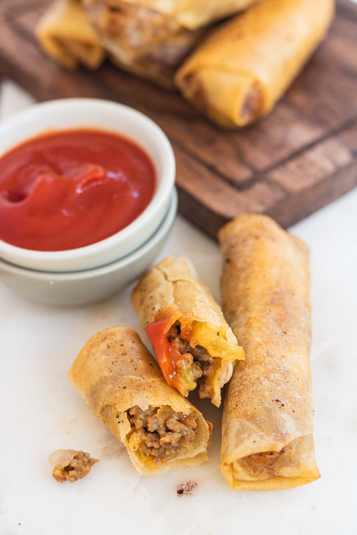 Cheeseburger Spring Rolls