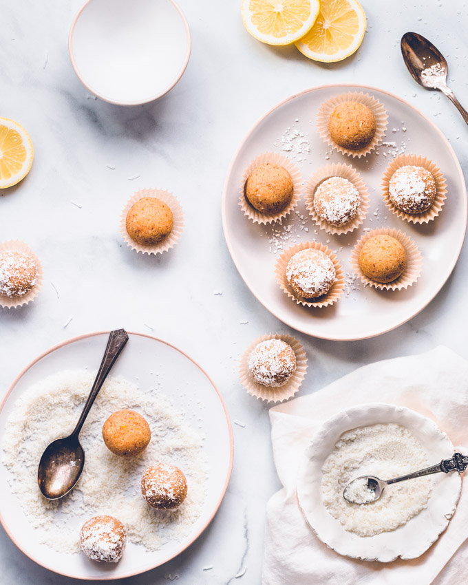 lemon coconut protein balls